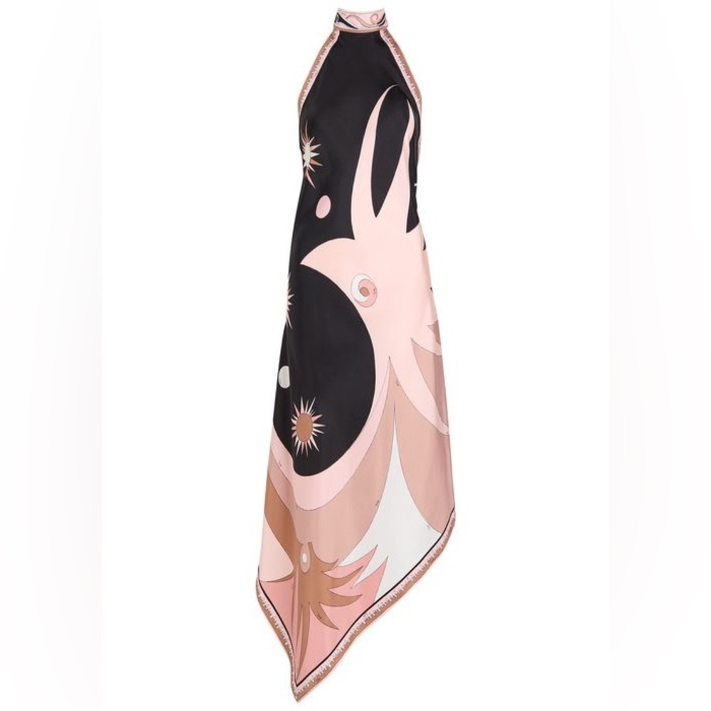 PUCCI Stella PRINT SILK TWILL ASYMMETRICAL DRESS
